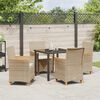 vidaXL Set da Pranzo per Giardino 5 pcs Beige polyrattan
