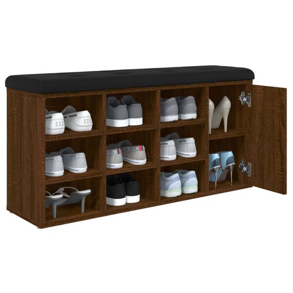 vidaXL Panca Porta Scarpe Rovere Marrone 102x32x50cm Legno Multistrato