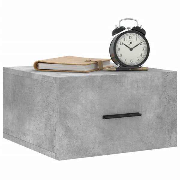 vidaXL Comodini a Muro 2 pz Grigio Cemento 35x35x20 cm