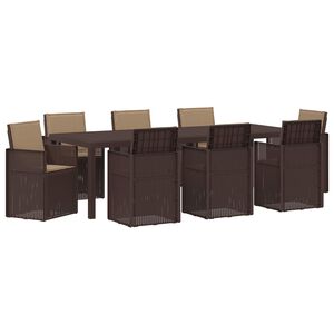 vidaXL Set da Pranzo per Giardino 9 pz Marrone e Tortora PP