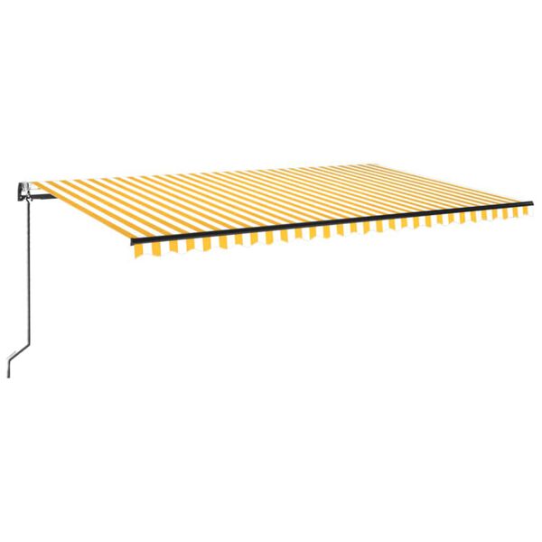 vidaXL Tenda Automatica Sensore Vento e LED 500x300 cm Gialla Bianca