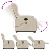 vidaXL Poltrona Alzapersona Reclinante Massaggiante Beige Microfibra