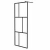 vidaXL Parete per Doccia Walk-in in Vetro Temperato Nera 80x195 cm