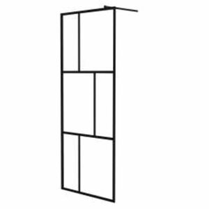 vidaXL Parete per Doccia Walk-in in Vetro Temperato Nera 80x195 cm