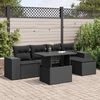 vidaXL Set Divano da Giardino 6 pz con Cuscini Nero in Polyrattan