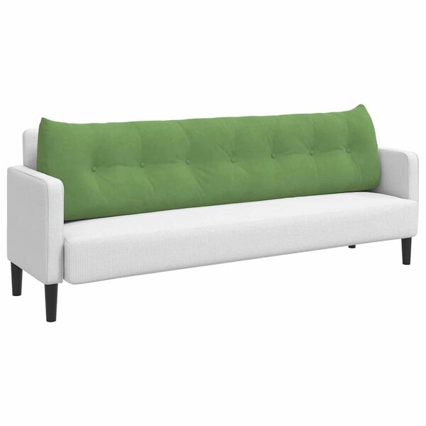 vidaXL Cuscino per Schiena Verde chiaro 200 x 24 x 50 cm Velluto