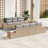 vidaXL Set Divano da Giardino con cuscino 8 pcs Beige Poly Rattan