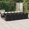 vidaXL Set da Pranzo per Giardino 13 pz con Cuscini in Polyrattan Nero