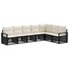 vidaXL Set Divano da Giardino 7 pz Nero polyrattan