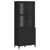 vidaXL Credenza VIKEN Nera 80x40x190 cm in Legno Massello di Pino
