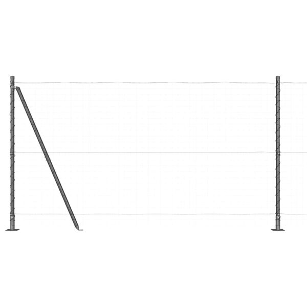 vidaXL Pali per Recinzione 7 pcs Grigio Ø32mm 130 cm Acciaio zincato