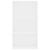 vidaXL Libreria a 3 Ripiani Bianca 60x30x114 cm in Legno Multistrato