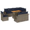 vidaXL Set Divano da Giardino 9 pz con Cuscini Grigio in Polyrattan