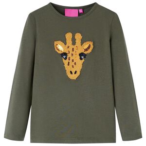 vidaXL Maglietta per Bambini a Maniche Lunghe Cachi 104