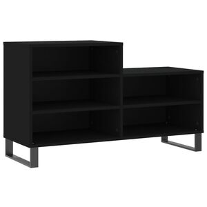 vidaXL Scarpiera Nera 102x36x60 cm in Legno Multistrato
