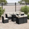 vidaXL Set Divani da Giardino 9 pz con Cuscini Nero in Polyrattan
