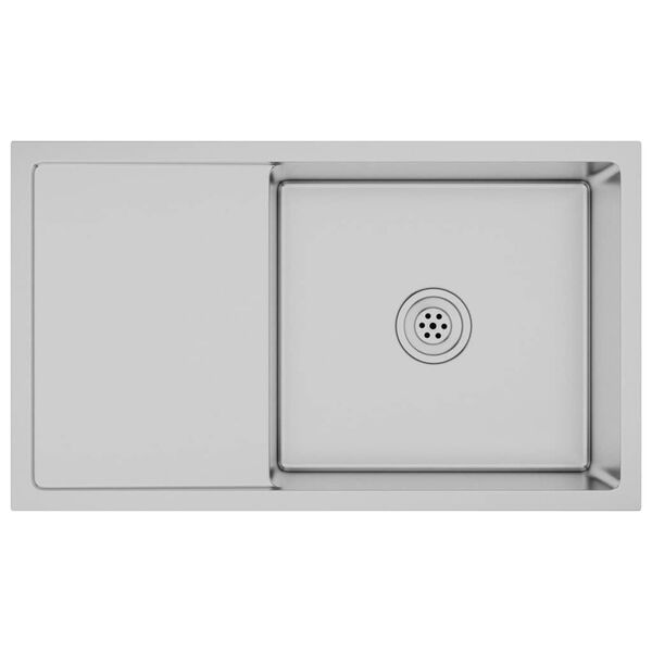 vidaXL Lavello da Cucina Lavorato a Mano in Acciaio Inox