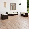 vidaXL Set Divani da Giardino 7 pz con Cuscini in Polyrattan Marrone