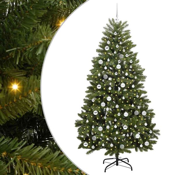 vidaXL Albero di Natale artificiale Verde 210 cm PVC e Metallo