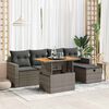 vidaXL Set Divano da Giardino 6pz con Cuscini Grigio Polyrattan Acacia