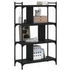vidaXL Libreria Nera 4 Ripiani 76x32x123 cm Legno Multistrato