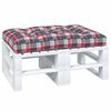 vidaXL Cuscino per Pallet a Quadri Rossi 120x80x12 cm in Tessuto