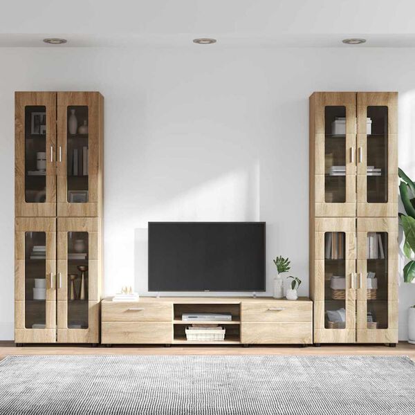 vidaXL Set mobile TV con porta FLORIN Rovere Sonoma Legno multistrato