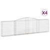 vidaXL Cesti Gabbioni ad Arco 4 pz 400x30x100/120 cm Ferro Zincato
