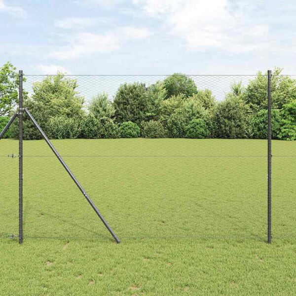 vidaXL Recinzione Esagonale Grigio 1.5 x 50 m Acciaio