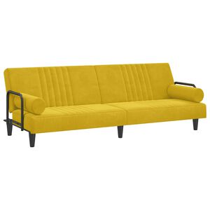 vidaXL Divano Letto con Braccioli Giallo in Velluto
