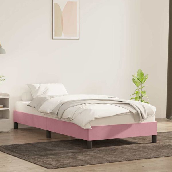 vidaXL Giroletto senza Materasso Rosa 100x210 cm in Velluto