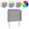 vidaXL Testiera a LED Grigio Chiaro 103x16x118/128 cm in Tessuto