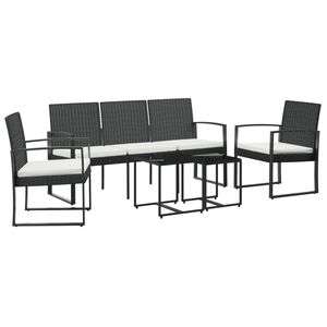 vidaXL Set da Pranzo da Giardino 5 pz Nero con Cuscini in Rattan PP
