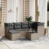 vidaXL Set Divano da Giardino 6 pz con Cuscini Grigio in Polyrattan