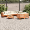 vidaXL Set Divani Giardino 9 pz con Cuscini Marrone Cera Massello Pino