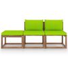 vidaXL Set Salotto Giardino Pallet Cuscini 3 pz Legno Pino Impregnato
