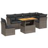 vidaXL Set Divani da Giardino 7 pz con Cuscini Grigio in Polyrattan