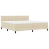 vidaXL Letto box spring con materasso Crema 200 x 200 cm Tessuto