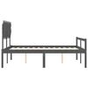 vidaXL Letto per Anziani con Testiera Grigio King in Legno Massello