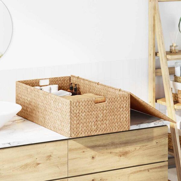 vidaXL Scatola di Stoccaggio Naturale 75 x 42 x 23 cm Giacinto d'acqua