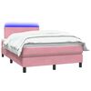 vidaXL Letto a Molle con Materasso e LED Rosa 120x210 cm in Velluto