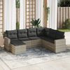 vidaXL Set Divani da Giardino 7pz con Cuscini Grigio Chiaro Polyrattan