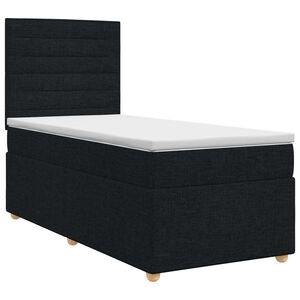 vidaXL Letto box spring con materasso Nero 80 x 200 cm Tessuto