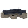 vidaXL Set Divani da Giardino 7 pz con Cuscini Grigio in Polyrattan