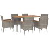 vidaXL Set da Pranzo da Giardino 7 pz con Cuscini in Polyrattan Grigio