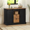 vidaXL Credenza HALDEN 2 Ante Scorrevoli 112x40x80 cm Legno Massello