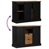 vidaXL Credenza HALDEN 2 Ante Scorrevoli 112x40x80 cm Legno Massello