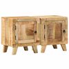 vidaXL Comodini 2pz 40x32x46 cm in Legno Massello di Mango Grezzo