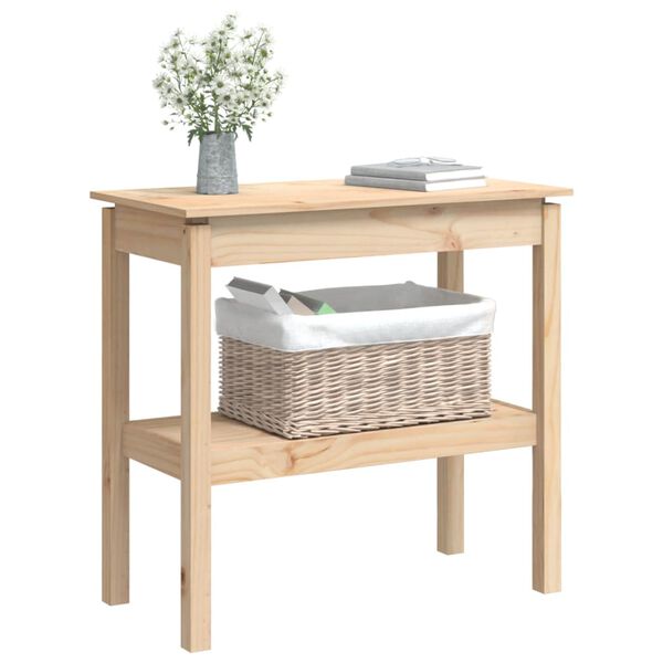 vidaXL Tavolo Consolle 80x40x75 cm in Legno Massello di Pino