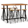 vidaXL Set da Bar 7 pz in Legno Massello di Acacia e di Recupero